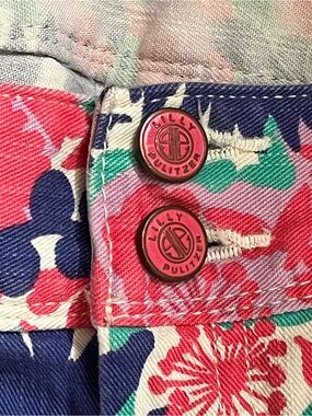 Lilly Pulitzer Worth Skinny Mini Floral Denim Sz 8
